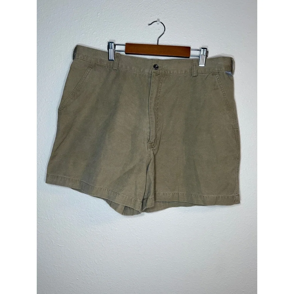 The North Face Mens Vintage Khaki Canvas Utility Shorts Size 36 Tan Cotton